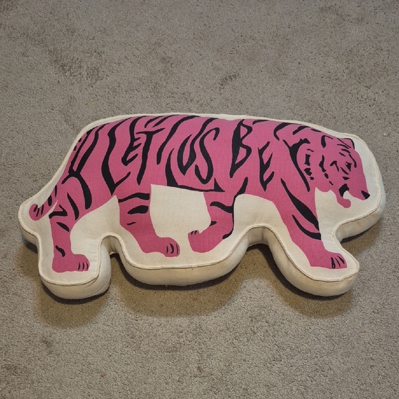 IKEA Other - IKEA Pink and Cream Tiger-Shaped Pillow